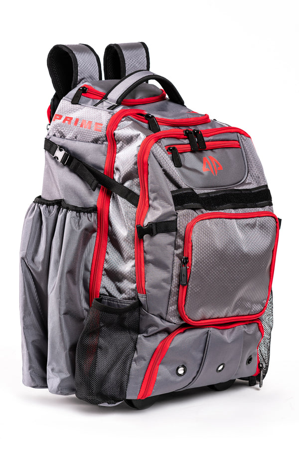 Prime Series II Roller Bat Backpack - Grey/Red - Alpha Prime Sports