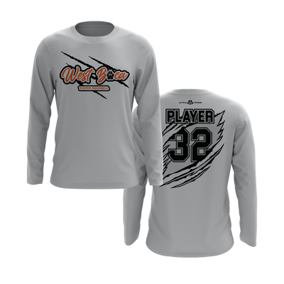 Personalized WBYB Long Sleeve Shirt - Black Team Claw Mark Logo