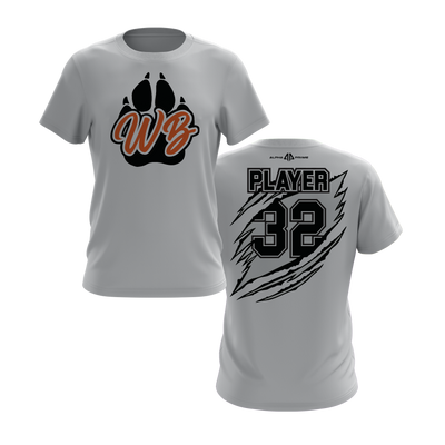 Personalized WBYB Fall 2023 Short Sleeve Shirt - Black Team Paw Print Logo