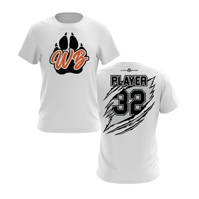 Personalized WBYB Fall 2023 Short Sleeve Shirt - Black Team Paw Print Logo