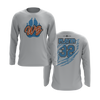 Personalized WBYB Long Sleeve Shirt - Columbia Blue Team Paw Print Logo