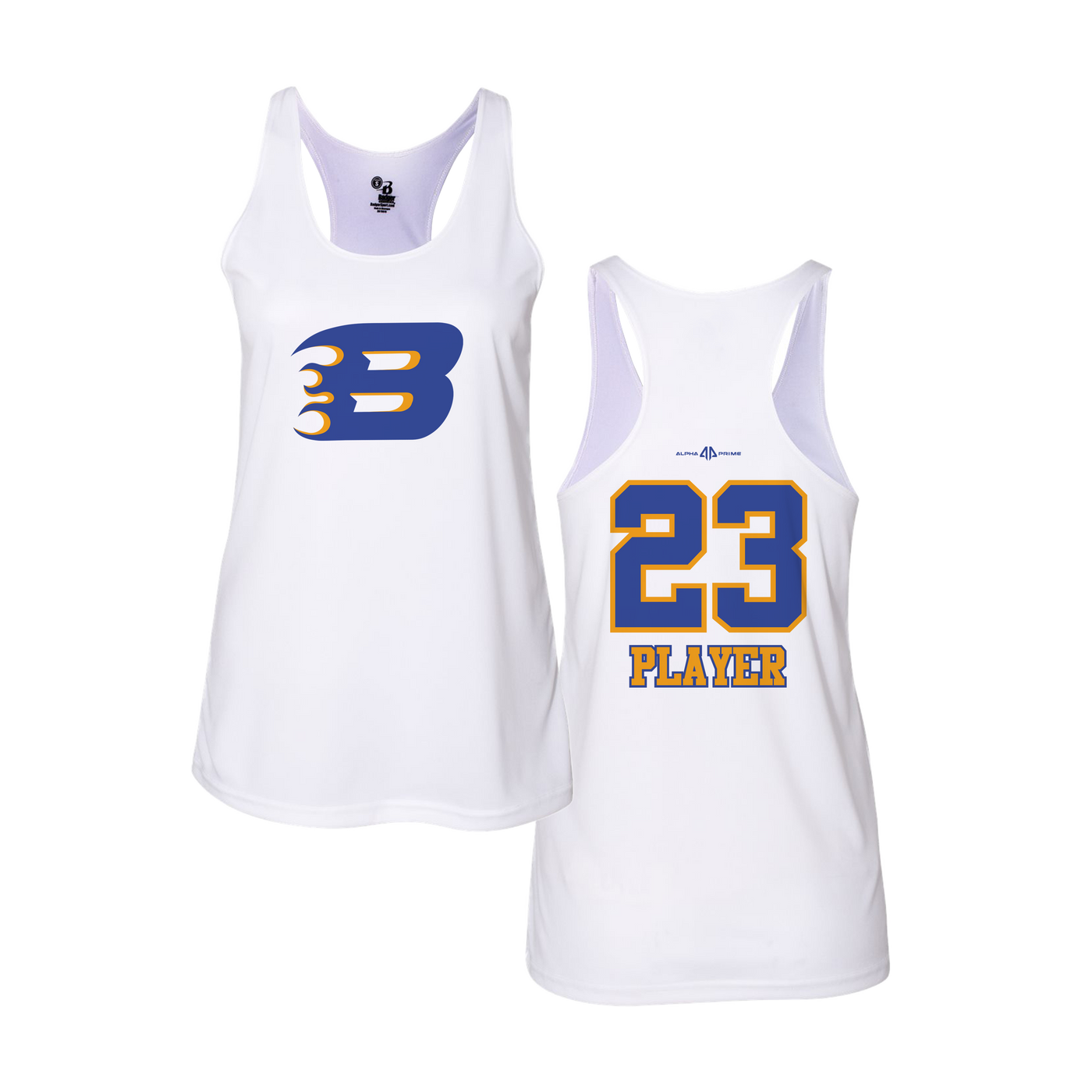 EB Blaze Women's White Tank Top V2