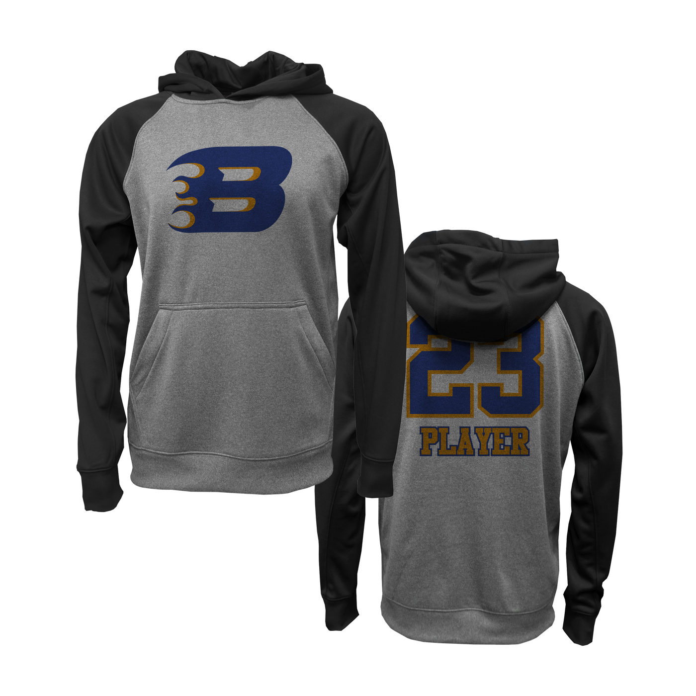EB Blaze Heather/Black Sleeve Hoodie V2