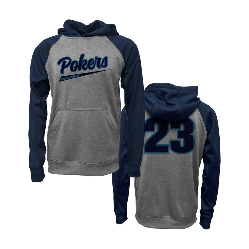 Original Florida Pokers State Logo Navy & Grey Hoodie V3 Parkland