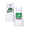 Personalized CCLL Creek Baseball Fall 2023 Women's White Tank Top - Green Team