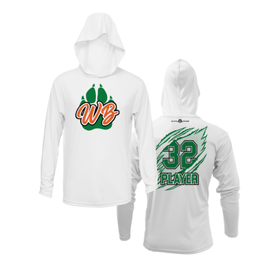 Personalized WBYB Fall 2023 Lightweight Hoodie - Green Team Paw Print Logo
