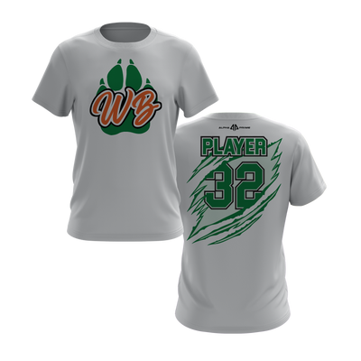 Personalized WBYB Short Sleeve Shirt - Green Team Paw Print Logo
