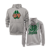 Personalized WBYB Fall 2023 Heather Grey Hoodie - Green Team Paw Print Logo