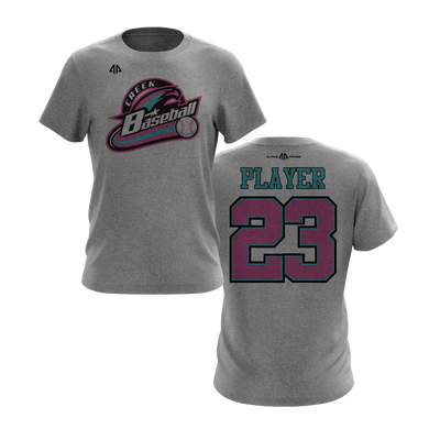 Personalized CCLL Creek Baseball Fall 2023 Short Sleeve Shirt - Pink/Blue Team