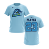 Personalized CCLL Creek Baseball Fall 2023 Short Sleeve Shirt - Light Blue/Yellow Team