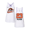 Personalized CCLL Creek Baseball Fall 2023 Women's White Tank Top - Orange Team