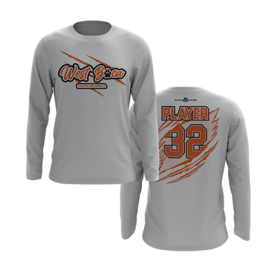 Personalized WBYB Long Sleeve Shirt - Orange Team Claw Mark Logo