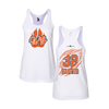 Personalized WBYB Women's White Tank Top - Orange Team Paw Print Logo