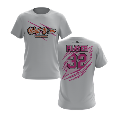 Personalized WBYB Fall 2023 Short Sleeve Shirt - Pink Team Claw Mark Logo