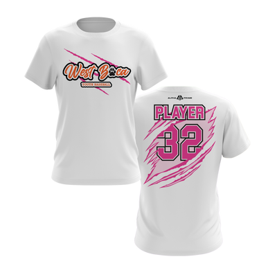 Personalized WBYB Fall 2023 Short Sleeve Shirt - Pink Team Claw Mark Logo