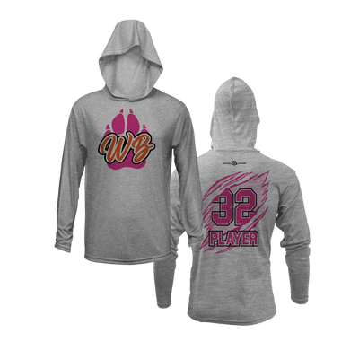 Personalized WBYB Fall 2023 Lightweight Hoodie - Pink Team Paw Print Logo