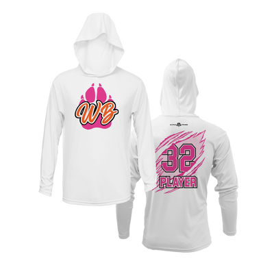 Personalized WBYB Fall 2023 Lightweight Hoodie - Pink Team Paw Print Logo
