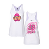 Personalized WBYB Women's White Tank Top - Pink Team Paw Print Logo