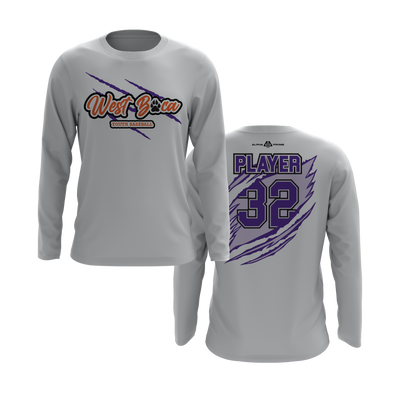 Personalized WBYB Long Sleeve Shirt - Purple Team Claw Mark Logo