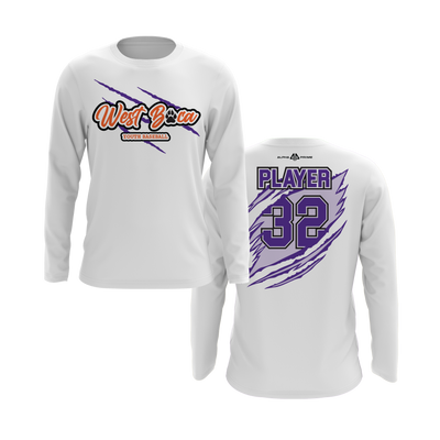 Personalized WBYB Long Sleeve Shirt - Purple Team Claw Mark Logo