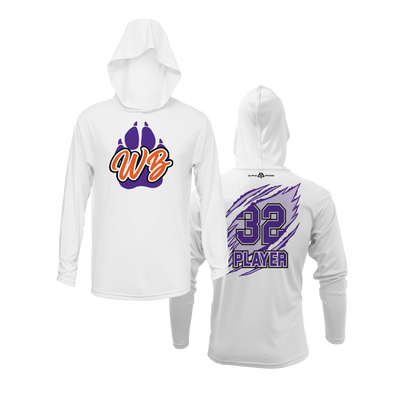 Personalized WBYB Fall 2023 Lightweight Hoodie - Purple Team Paw Print Logo