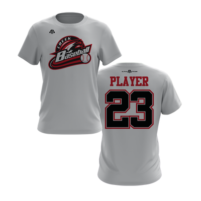 Personalized CCLL Creek Baseball Fall 2023 Short Sleeve Shirt - Red/Black Team