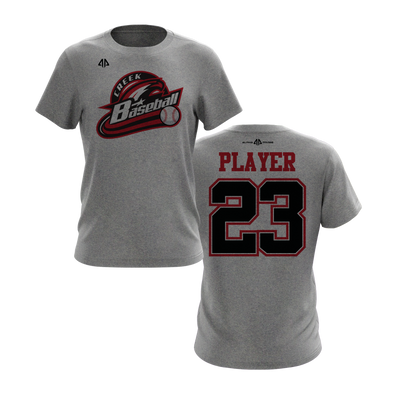 Personalized CCLL Creek Baseball Fall 2023 Short Sleeve Shirt - Red/Black Team