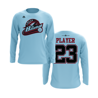 Personalized CCLL Creek Baseball Fall 2023 Long Sleeve Shirt - Red/Black Team