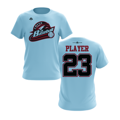 Personalized CCLL Creek Baseball Fall 2023 Short Sleeve Shirt - Red/Black Team