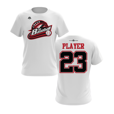 Personalized CCLL Creek Baseball Fall 2023 Short Sleeve Shirt - Red/Black Team