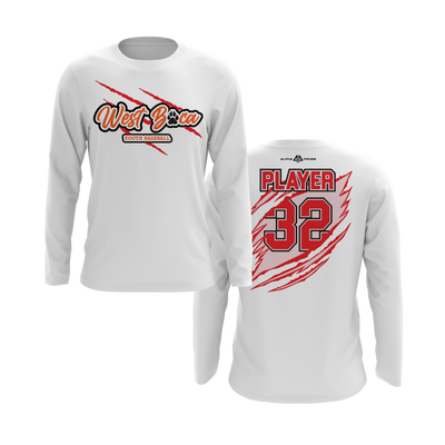 Personalized WBYB Long Sleeve Shirt - Red Team Claw Mark Logo