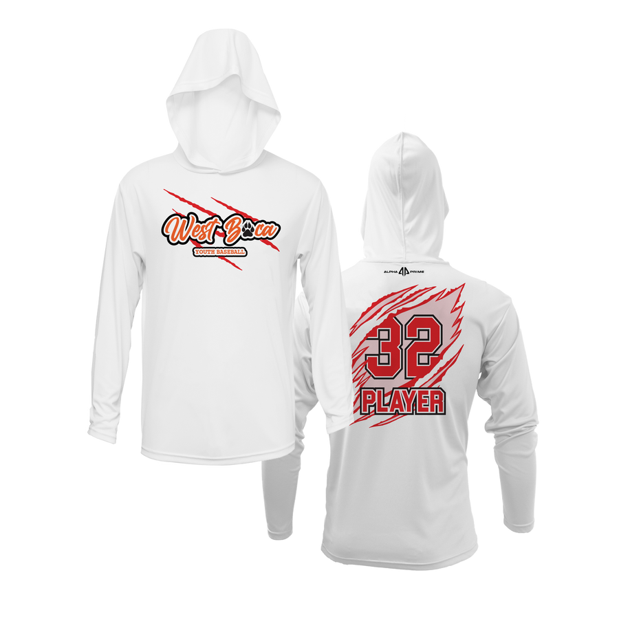 Personalized WBYB Lightweight Hoodie - Red Team Claw Mark Logo