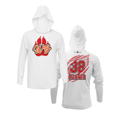 Personalized WBYB Fall 2023 Lightweight Hoodie - Red Team Paw Print Logo