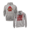 Personalized WBYB Fall 2023 Heather Grey Hoodie - Red Team Paw Print Logo