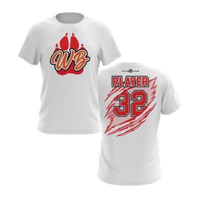 Personalized WBYB Fall 2023 Short Sleeve Shirt - Red Team Paw Print Logo