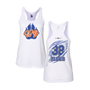Personalized WBYB Women's White Tank Top - Royal Blue Team Paw Print Logo