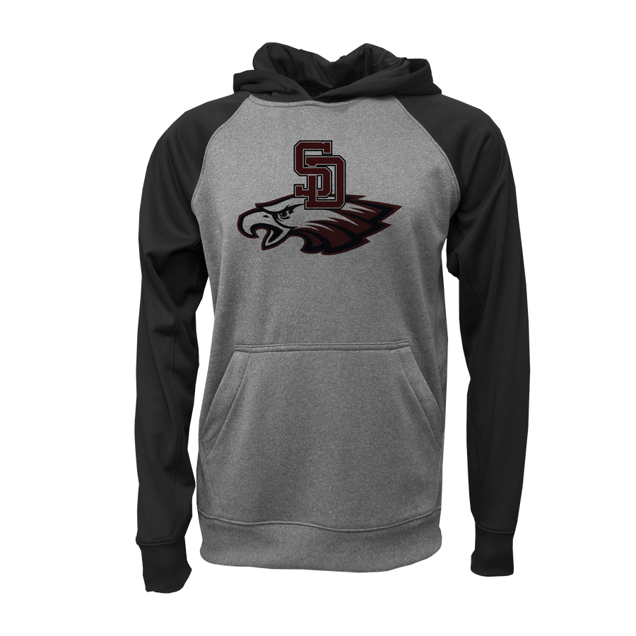 Stoneman Douglas Eagles Baseball Logo Black & Grey Hoodie V1