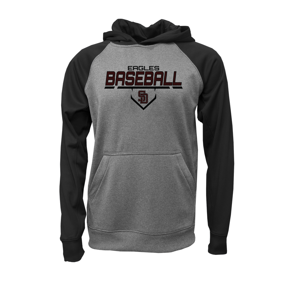 Stoneman Douglas Eagles Baseball Logo Black & Grey Hoodie V2