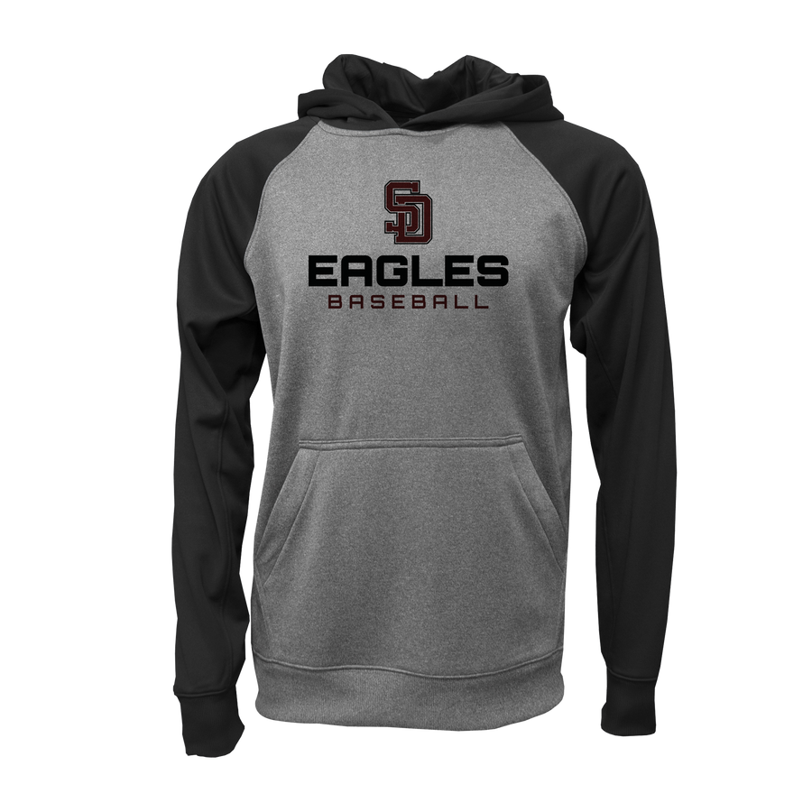Stoneman Douglas Eagles Baseball Logo Black & Grey Hoodie V3