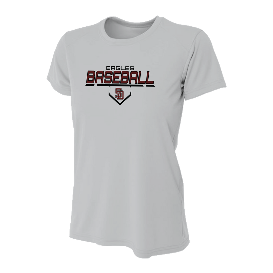 Stoneman Douglas Eagles Baseball Logo Women's White Shirt V2