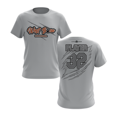 Personalized WBYB Short Sleeve Shirt - Silver Team Claw Mark Logo
