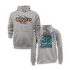 Personalized WBYB Fall 2023 Heather Grey Hoodie - Teal Team Claw Mark Logo
