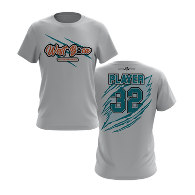 Personalized WBYB Fall 2023 Short Sleeve Shirt - Teal Team Claw Mark Logo