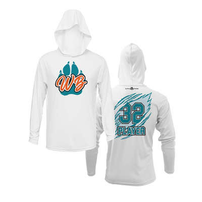 Personalized WBYB Fall 2023 Lightweight Hoodie - Teal Team Paw Print Logo