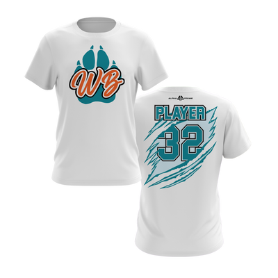 Personalized WBYB Fall 2023 Short Sleeve Shirt - Teal Team Paw Print Logo