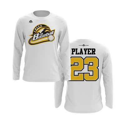 Personalized CCLL Creek Baseball Fall 2023 Long Sleeve Shirt - Gold Team
