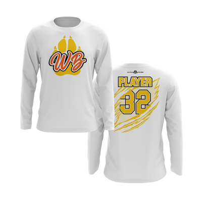 Personalized WBYB Long Sleeve Shirt - Yellow Team Paw Print Logo