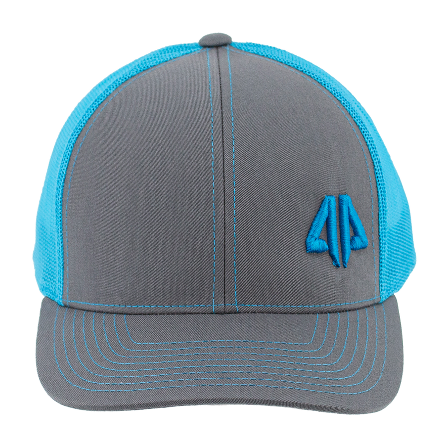 AP Retro Trucker Snapback Hat - Graphite/Neon Blue