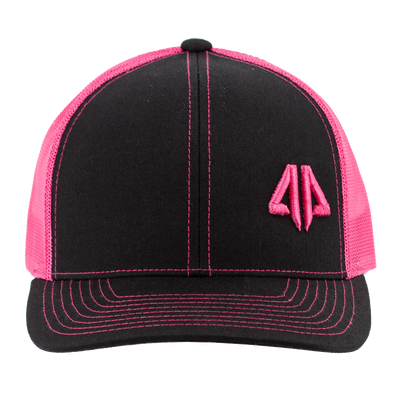AP Retro Trucker Snapback Hat - Graphite/Pink
