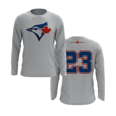 Personalized CCLL Blue Jays Coach Pitch Logo Long Sleeve Shirt